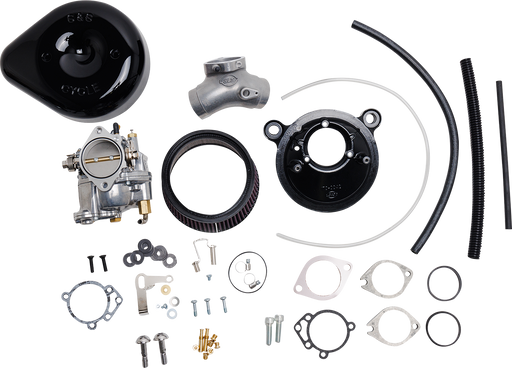 S&S CYCLE Super E Carburetor with Stealth Air Cleaner Kit - Gloss Black - Evolution Big Twin 110-0146