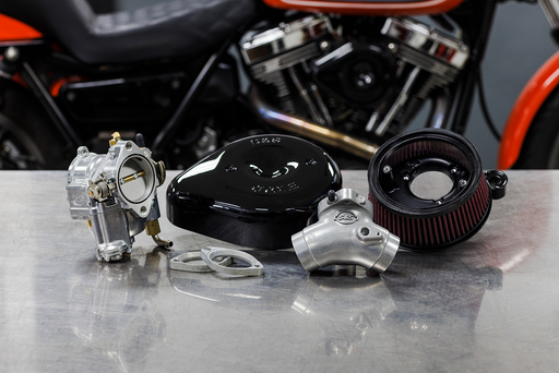S&S CYCLE Super E Carburetor with Stealth Air Cleaner Kit - Gloss Black - Evolution Big Twin 110-0146