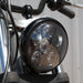 headlight on motorcycle close up
