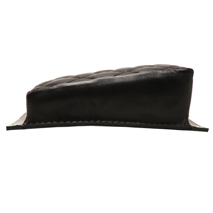 Bates Style Pillion Pad - Black Leather - Diamond