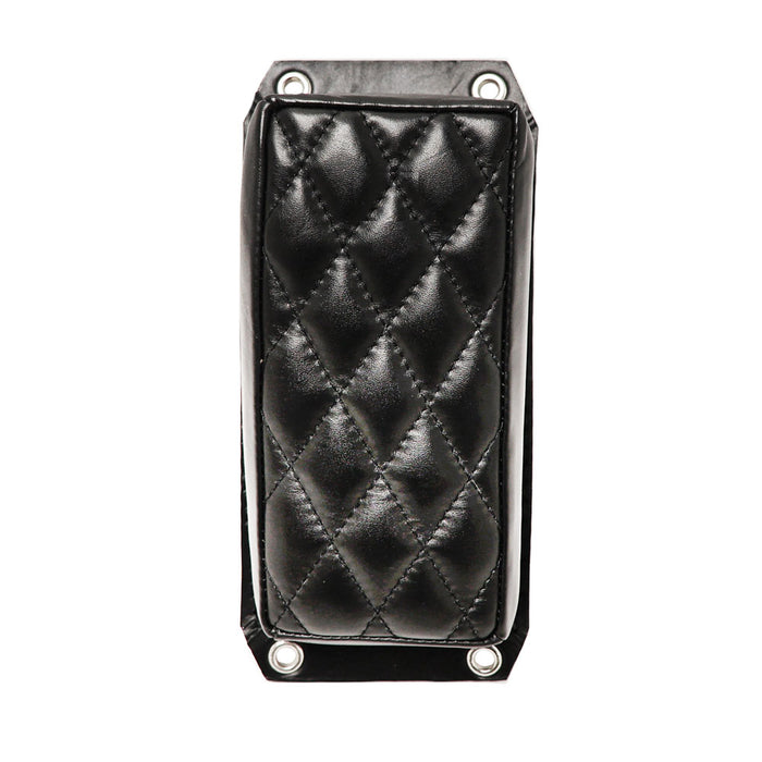 Bates Style Pillion Pad - Black Leather - Diamond