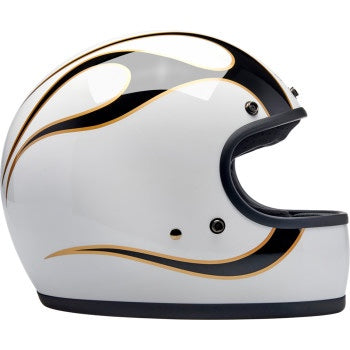 Biltwell - Gringo ECE R22.06 Helmet - Gloss White/Black Flames