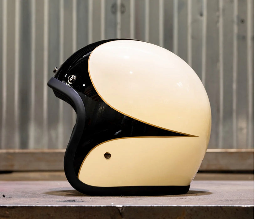 Biltwell - Bonanza Helmet - Scallop Vintage White/Gloss Black