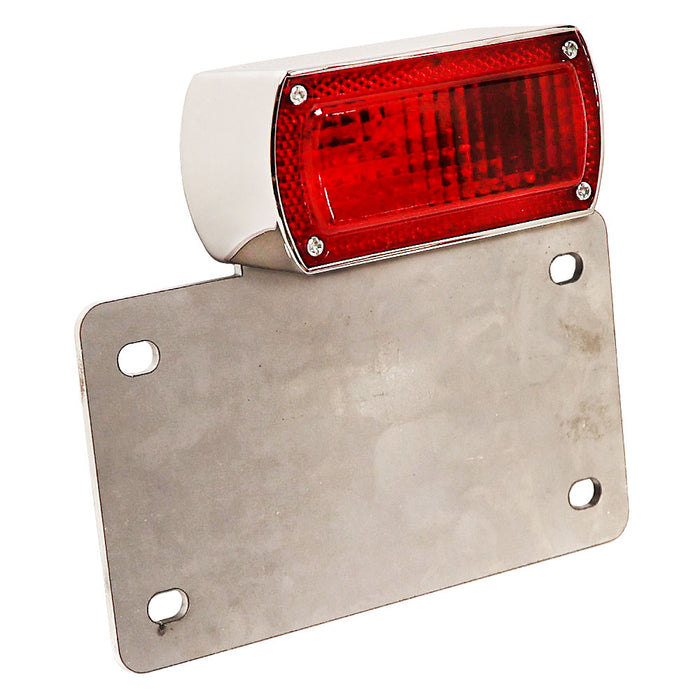 Box Chopper Tail Light Weld-On License Plate Bracket - Horizontal