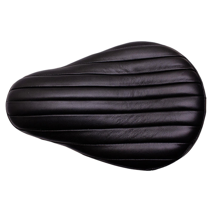 Bates Style Solo Seat - Black Leather - Tuck N Roll