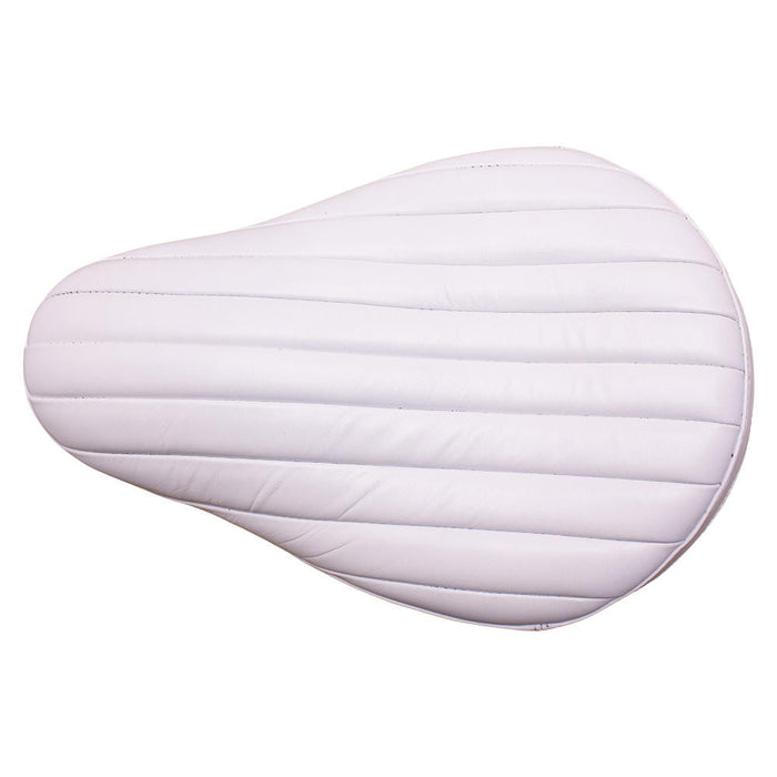 Bates Style Solo Seat - White Leather - Tuck N Roll