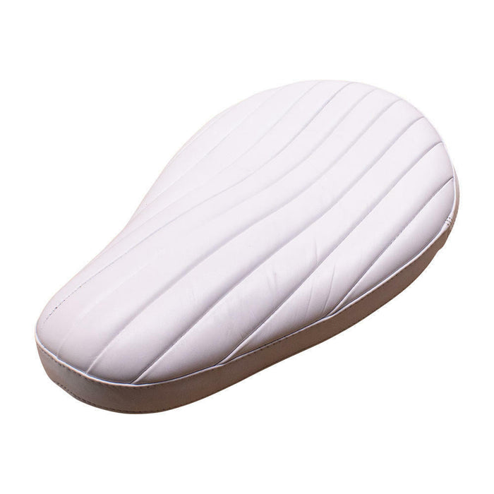 Bates Style Solo Seat - White Leather - Tuck N Roll